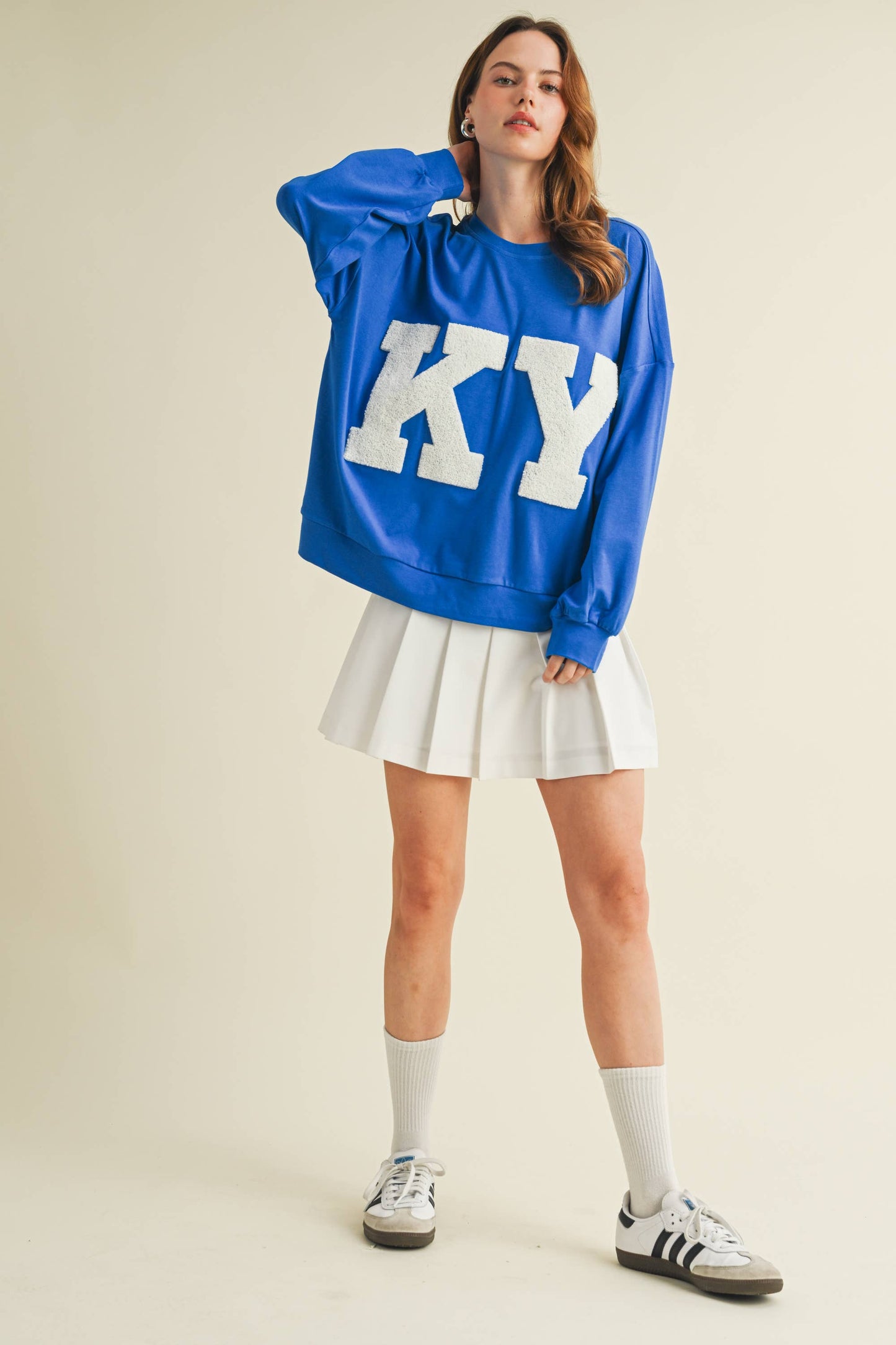 "KY" LONG SLEEVE TOP: Blue