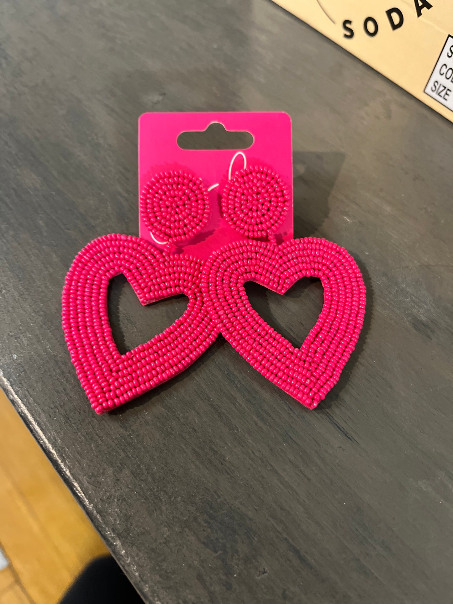 Jess Lea beaded heart earrings