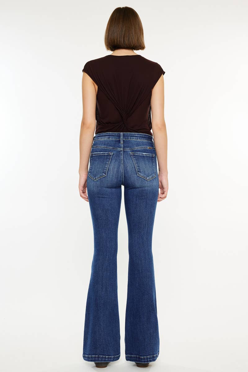 KANCAN PETITE MID RISE FLARE JEANS
