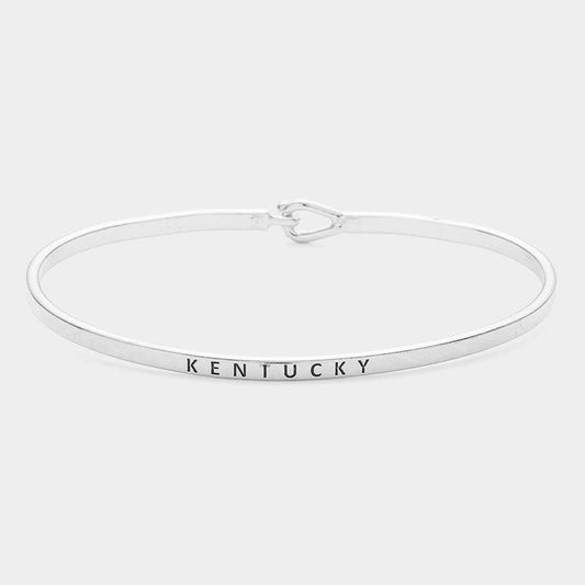 "Kentucky" Thin Brass Metal Hook Bracelet