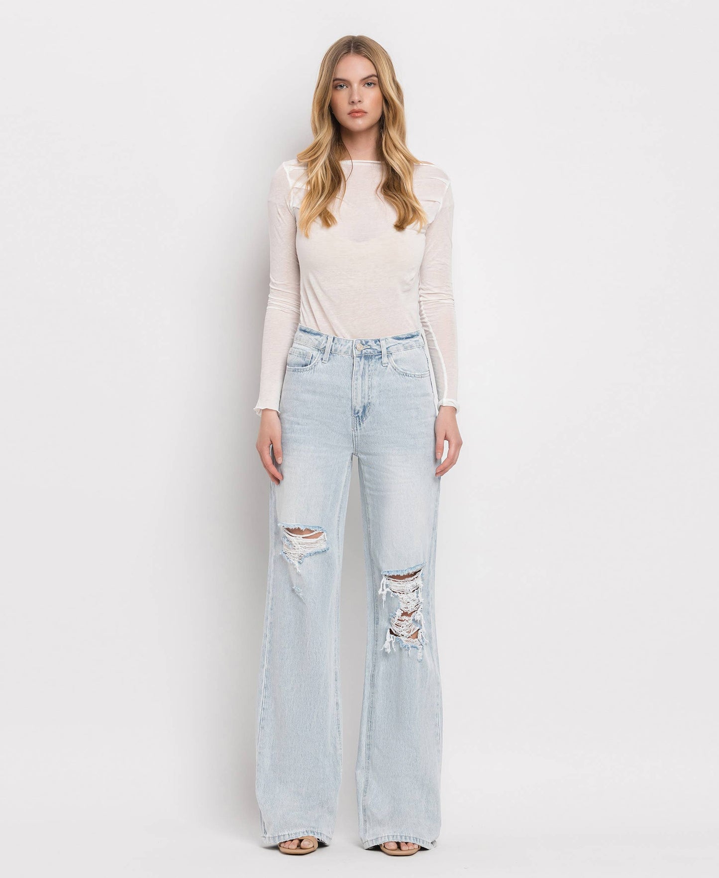 90'S VINTAGE SUPER HIGH RISE FLARE JEANS- AVENIDA