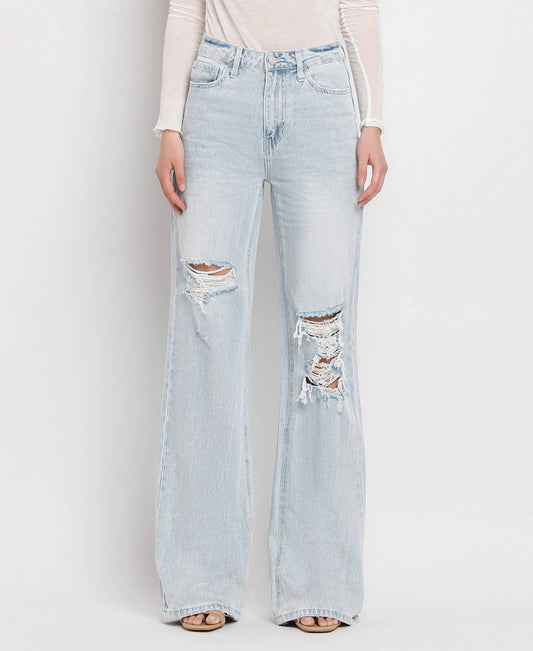 90'S VINTAGE SUPER HIGH RISE FLARE JEANS- AVENIDA