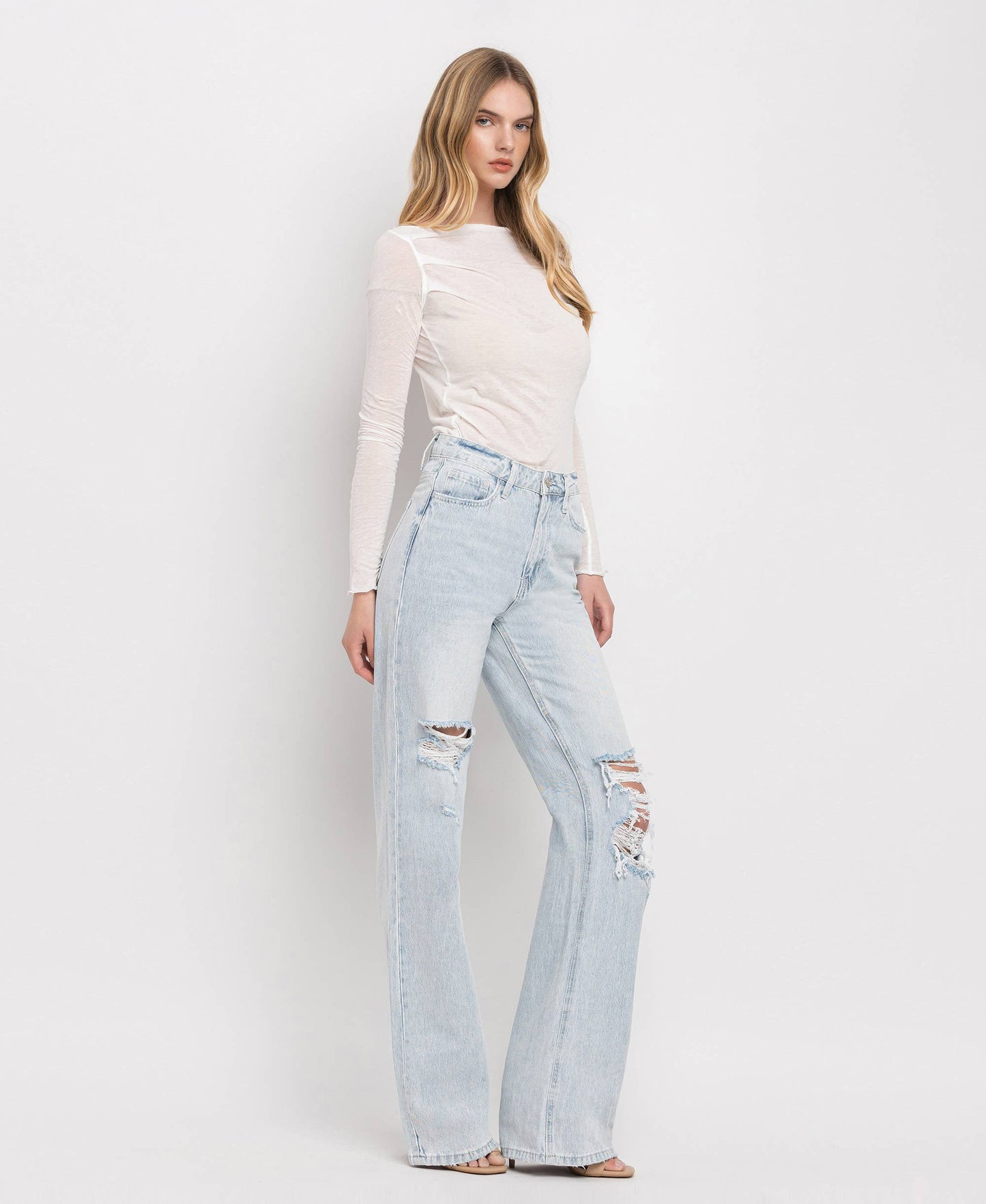 90'S VINTAGE SUPER HIGH RISE FLARE JEANS- AVENIDA