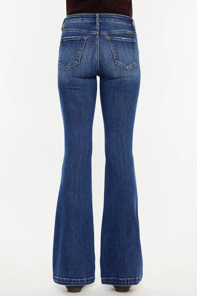 KANCAN PETITE MID RISE FLARE JEANS