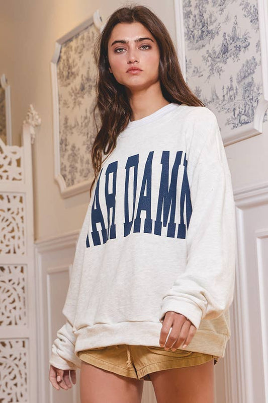 Graphic Sweatshirt: WAR DAMN
