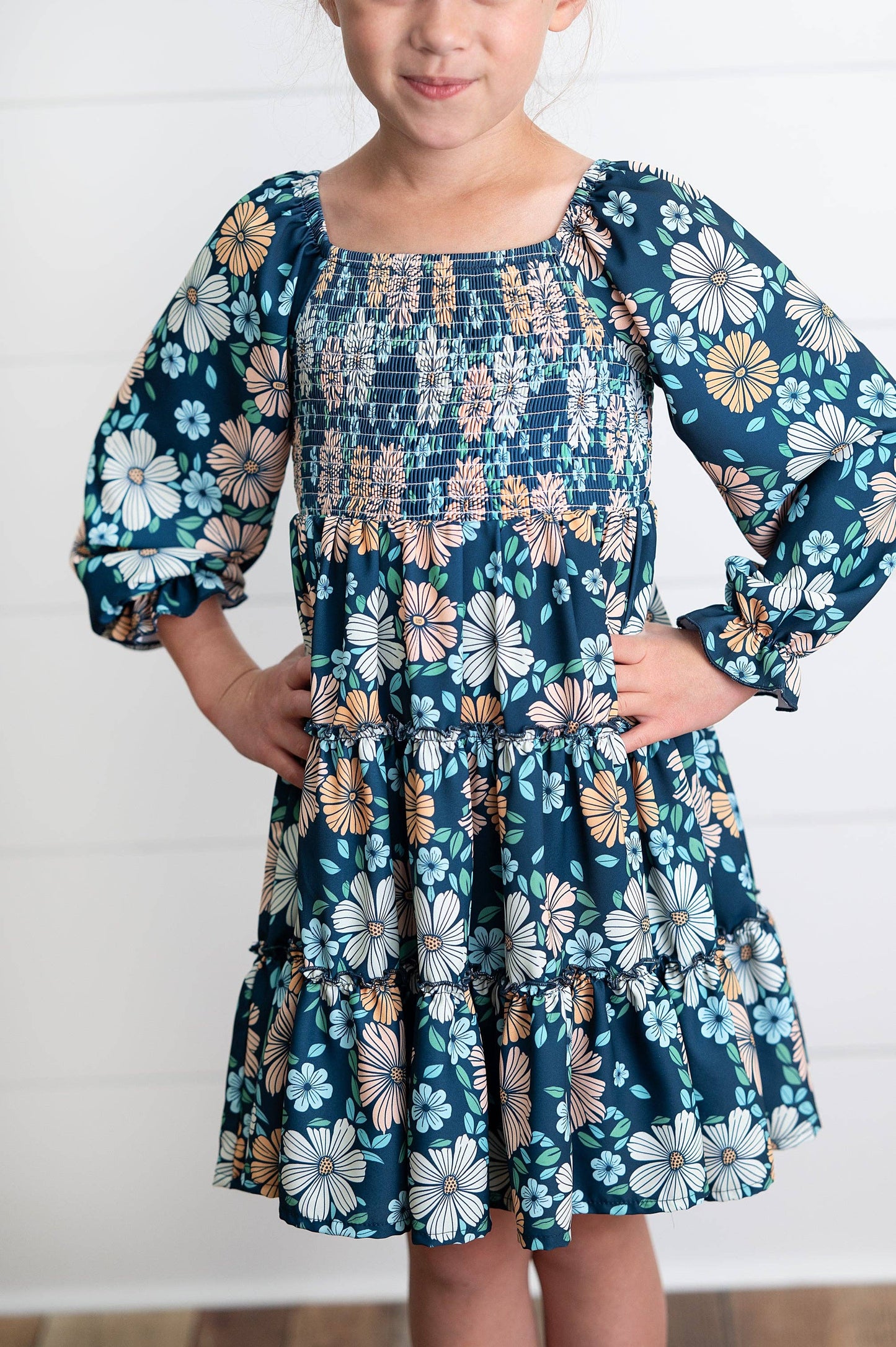Girls Grace Floral Mommy & Me Matching 3-Tiered Dress