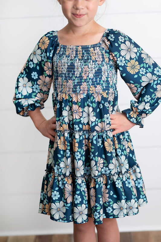 Girls Grace Floral Mommy & Me Matching 3-Tiered Dress
