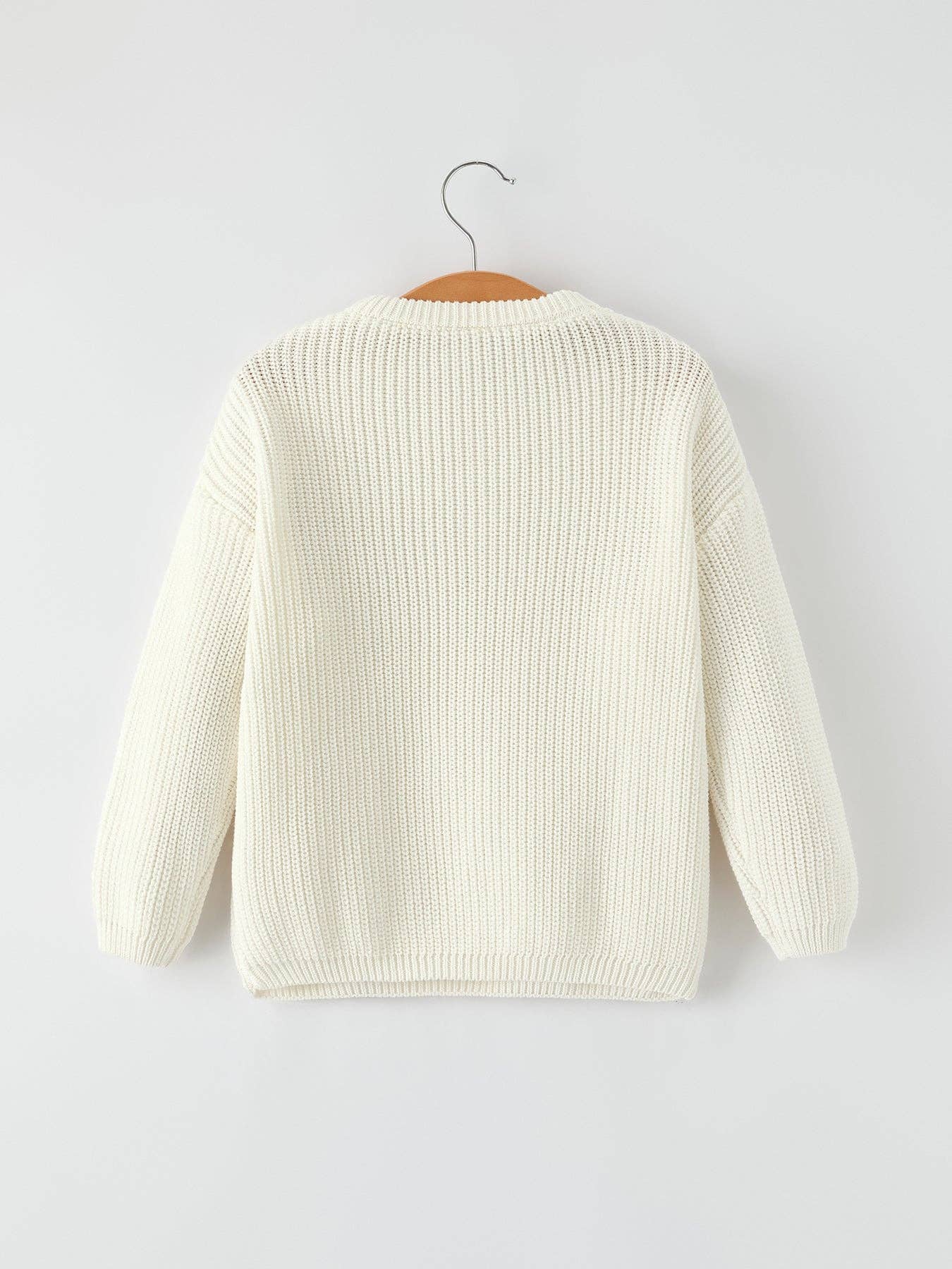 Girls Bow White Pullover Sweater
