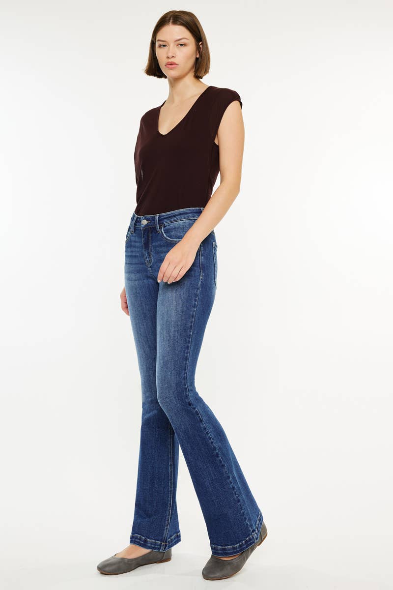 KANCAN PETITE MID RISE FLARE JEANS