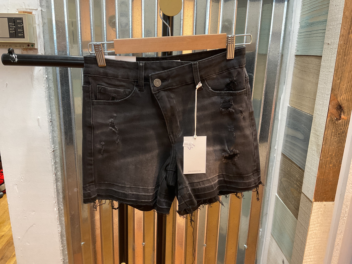 VERVET high rise jean shorts