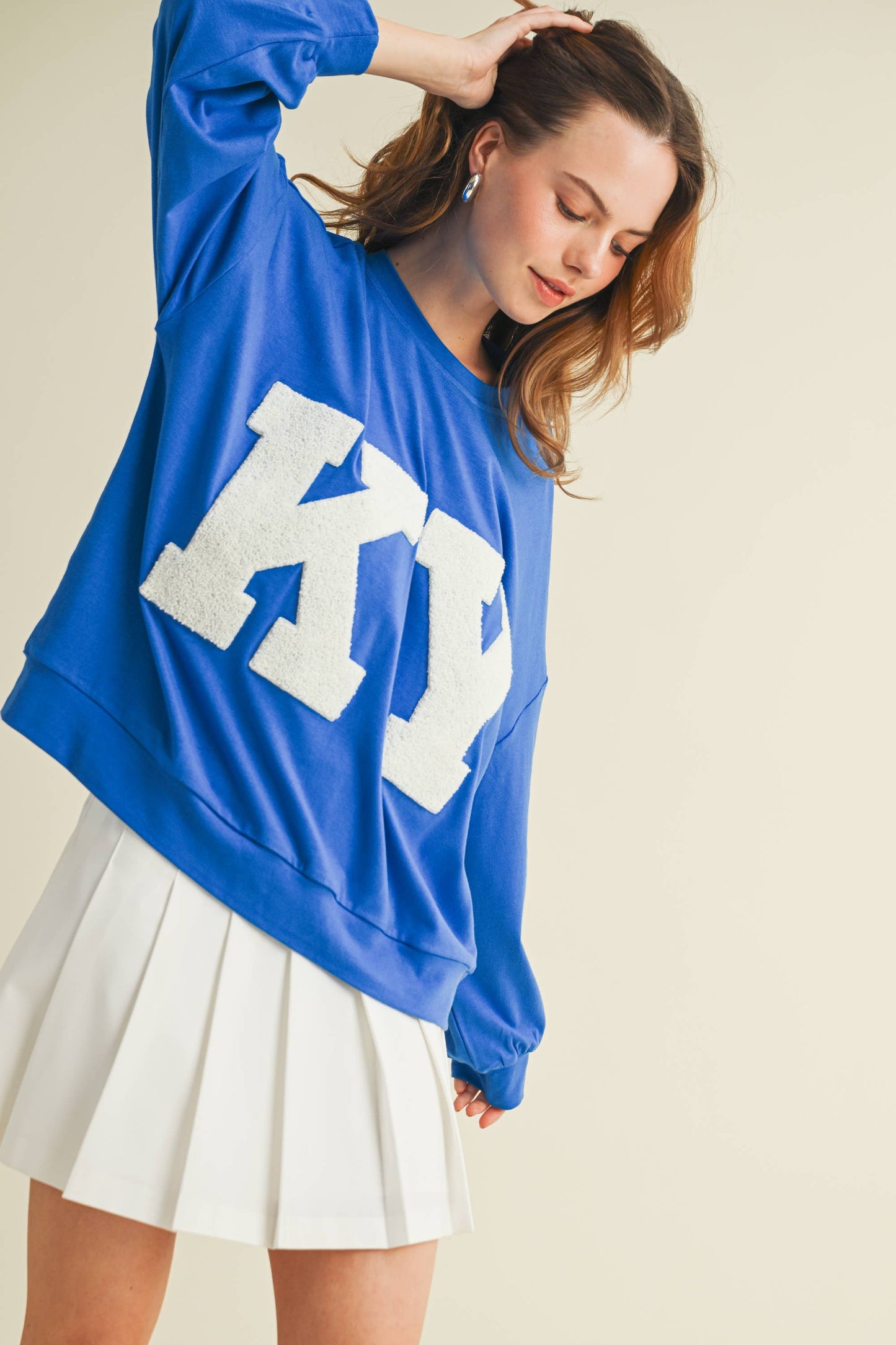"KY" LONG SLEEVE TOP: Blue