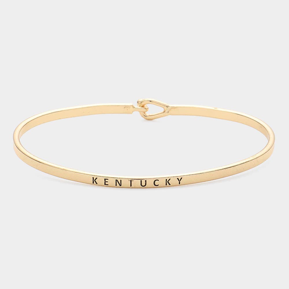 "Kentucky" Thin Brass Metal Hook Bracelet