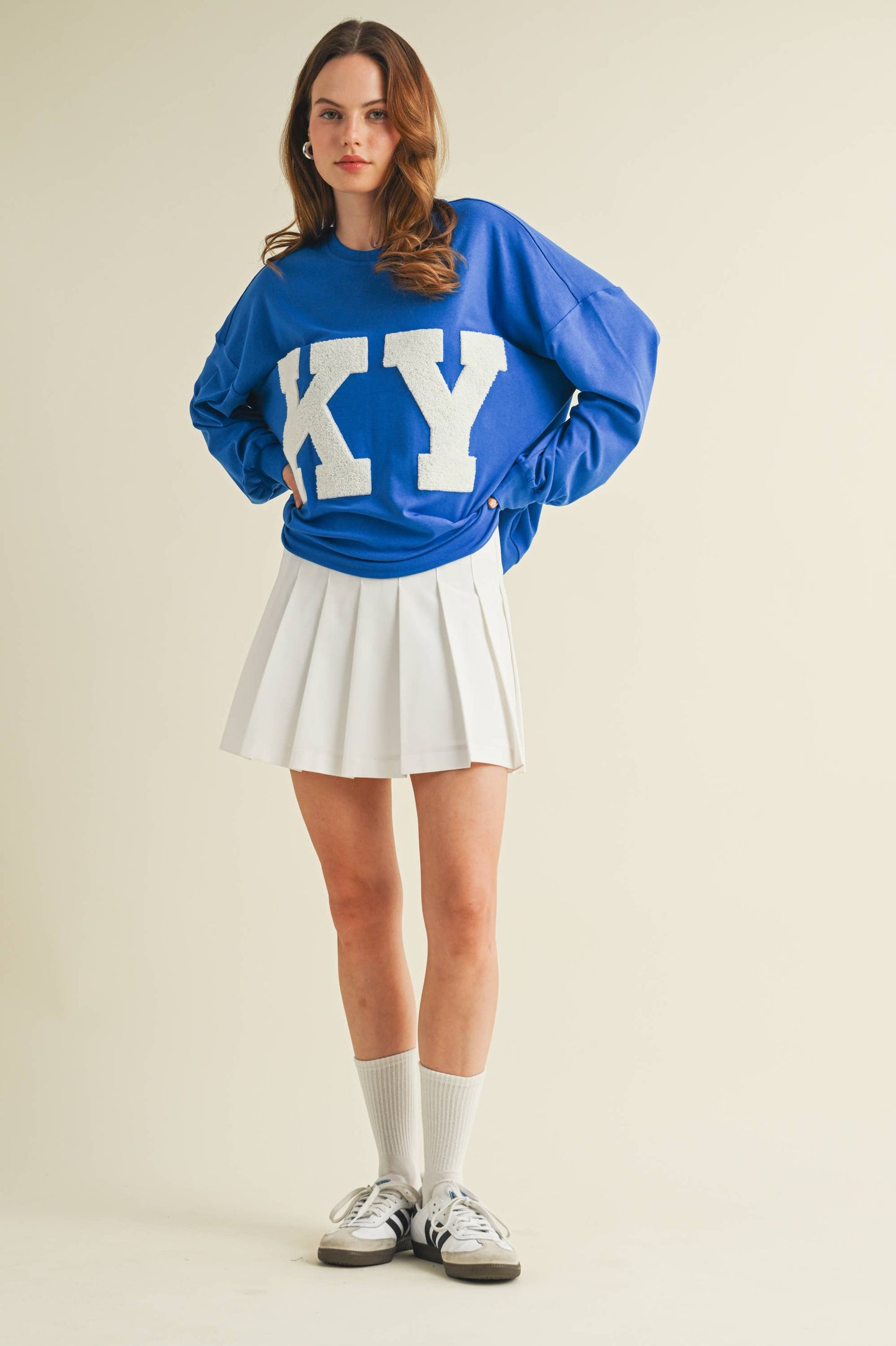 "KY" LONG SLEEVE TOP: Blue