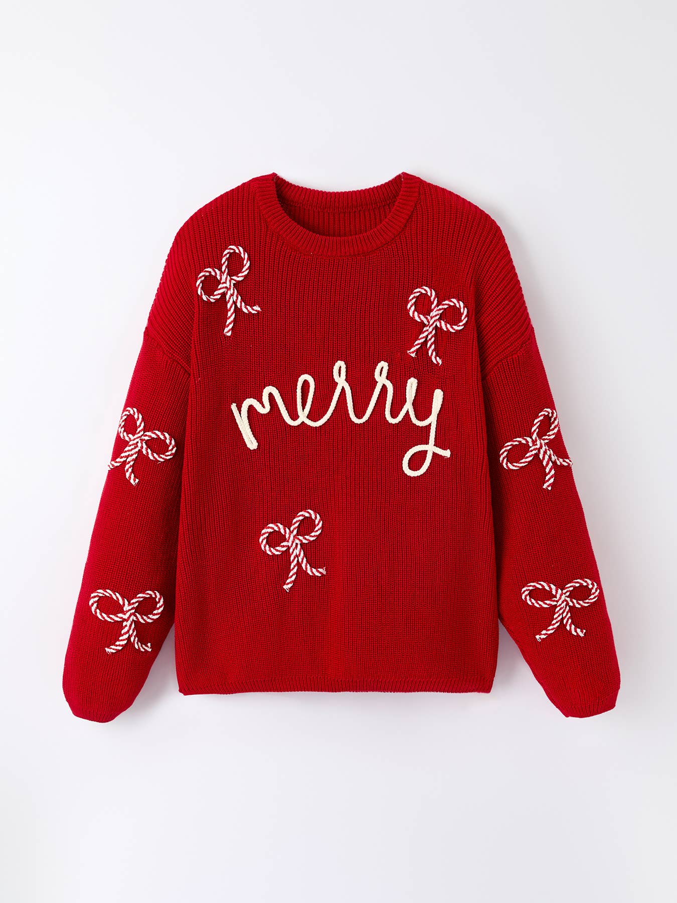 Mom and Me Winter Christmas Red "merry" Pullover Sweater: KIDS