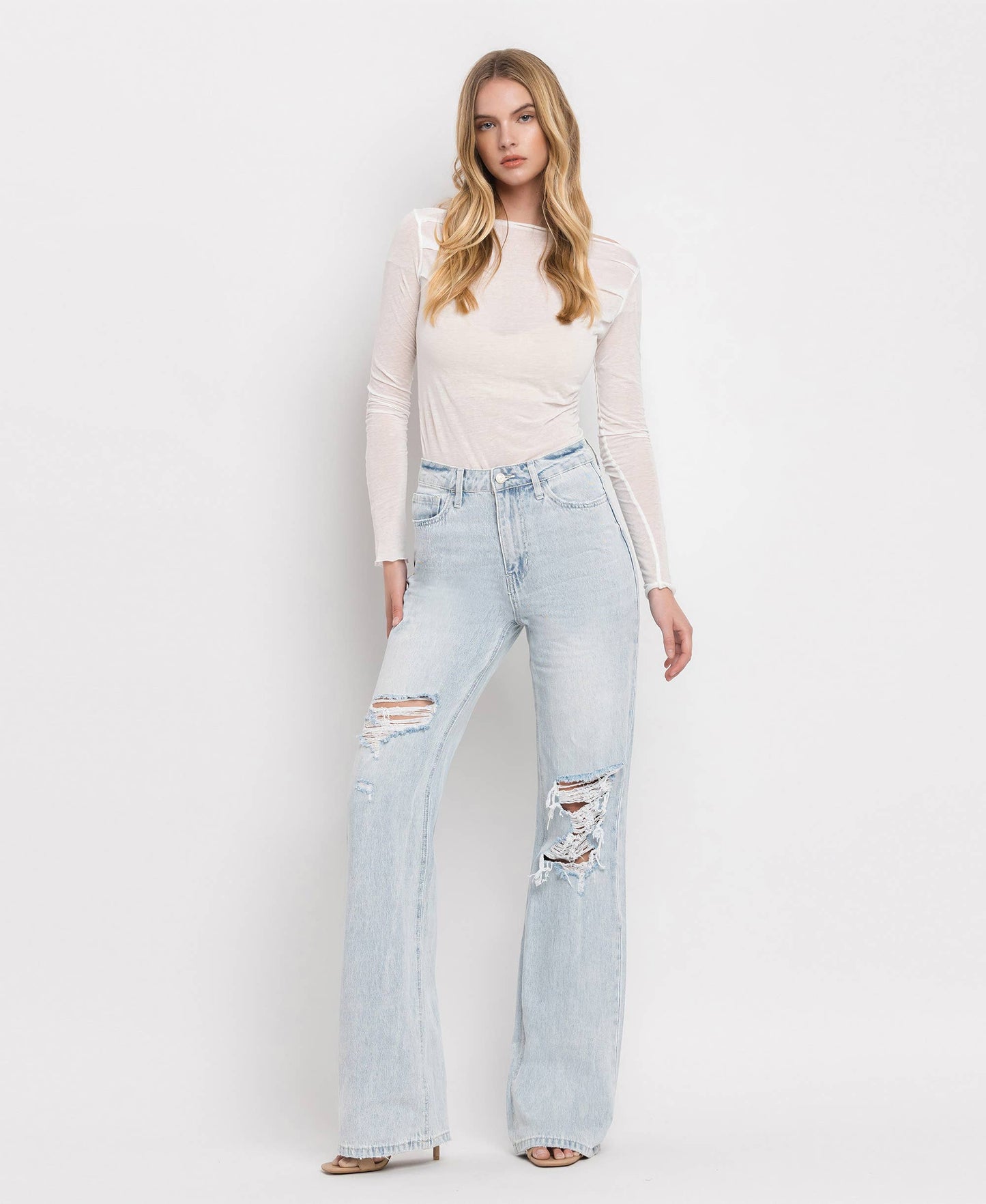 90'S VINTAGE SUPER HIGH RISE FLARE JEANS- AVENIDA