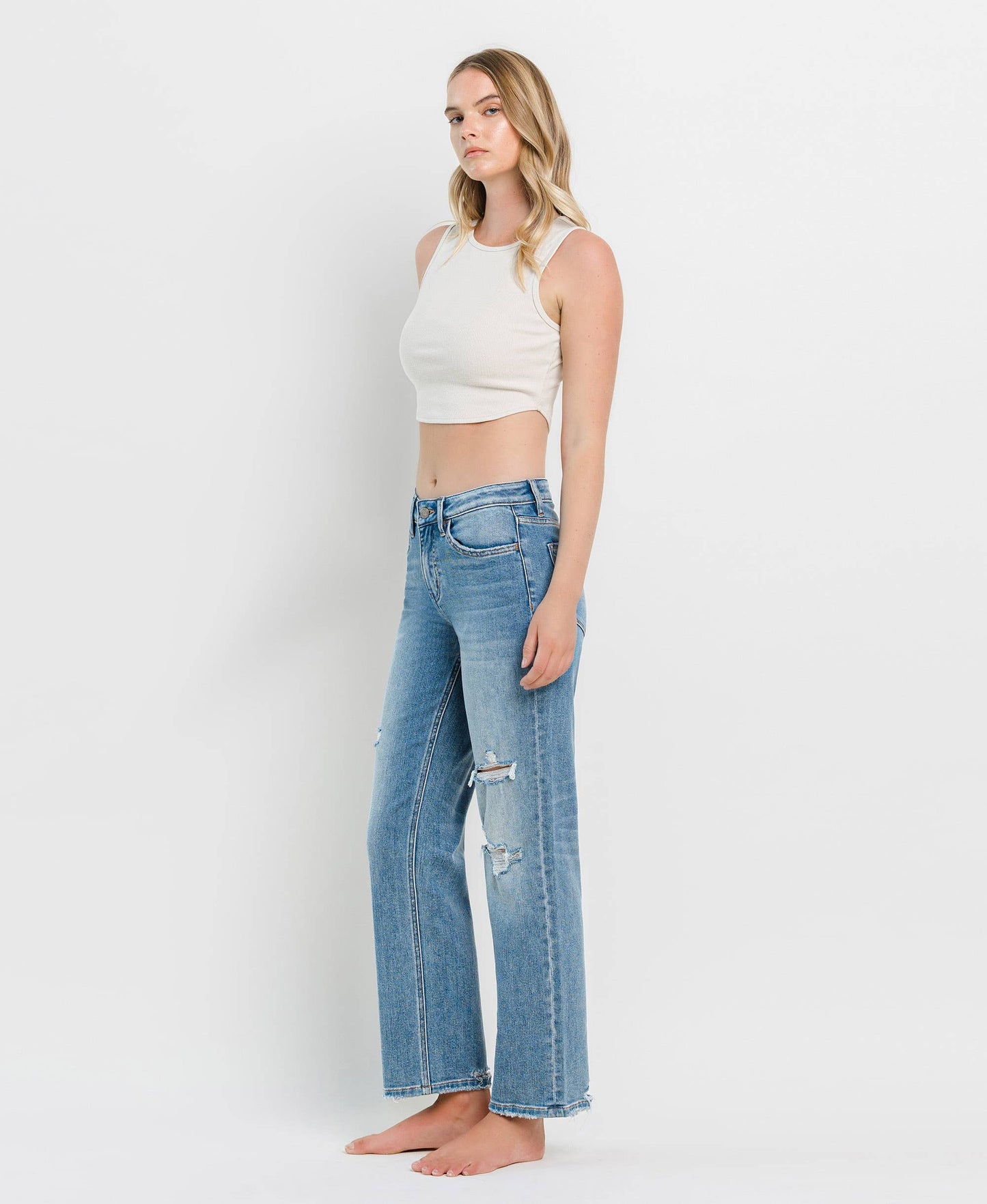 HIGH RISE DAD JEANS DISTRESSED