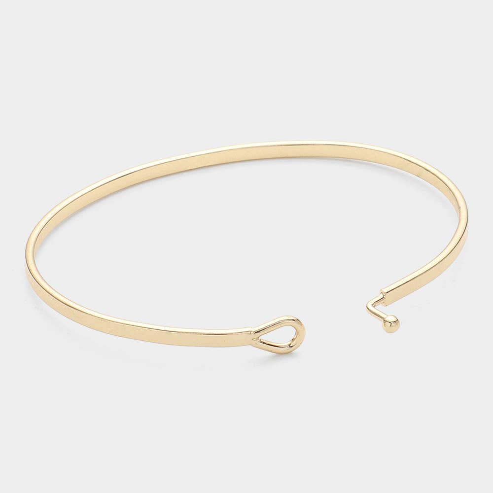 "Kentucky" Thin Brass Metal Hook Bracelet
