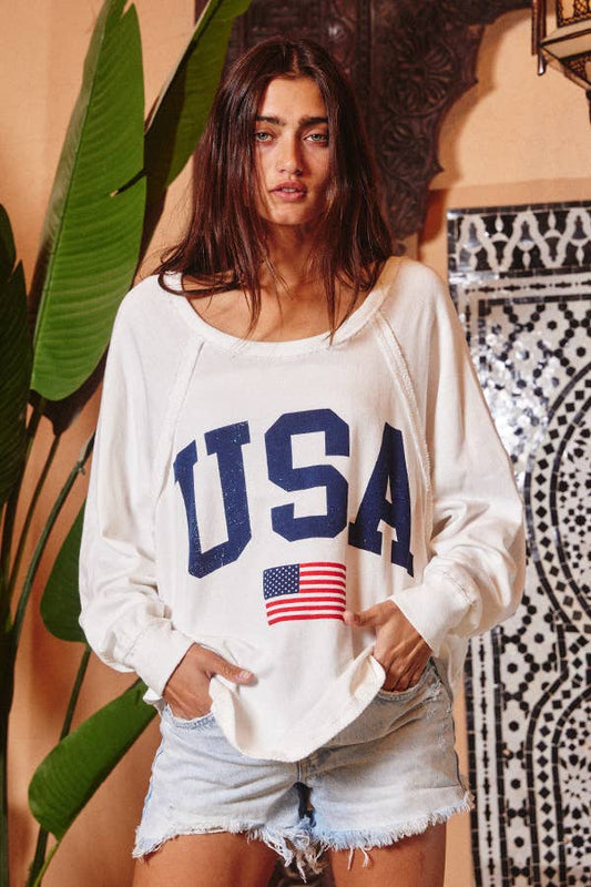 Graphic Semi- Crop Top, Gameday: OFF WHITE