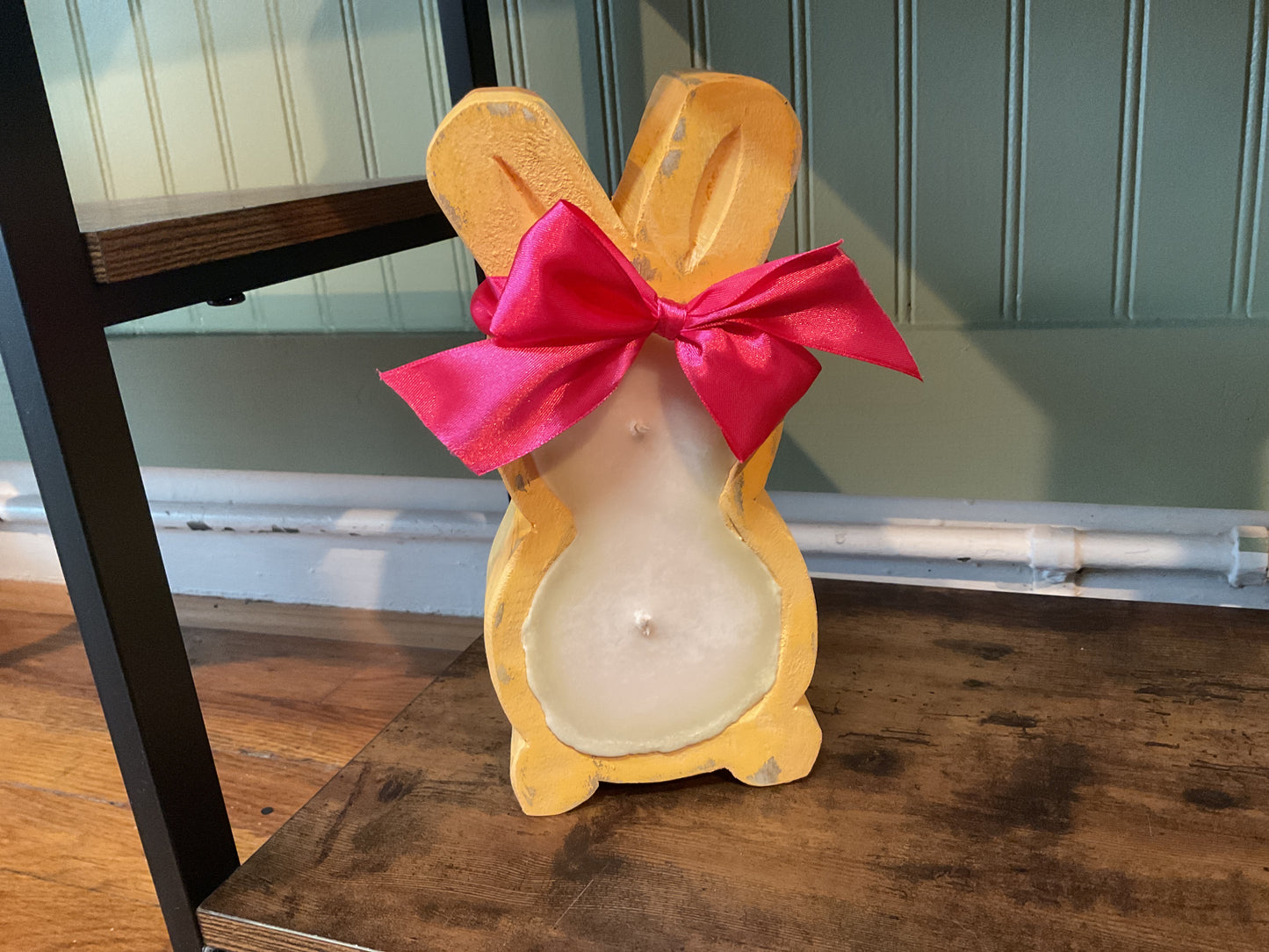 Wooden Easter Bunny Candle