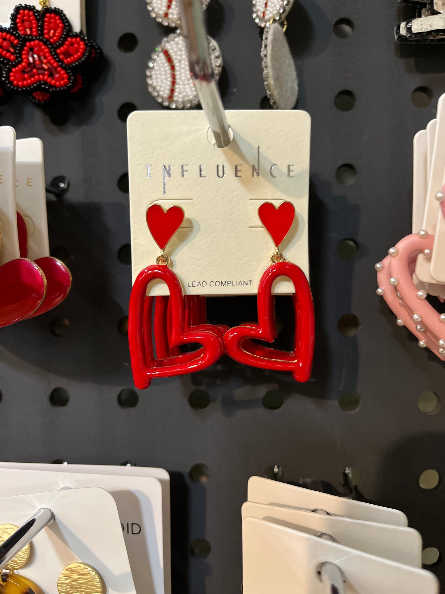 Influence Red Heart Earrings