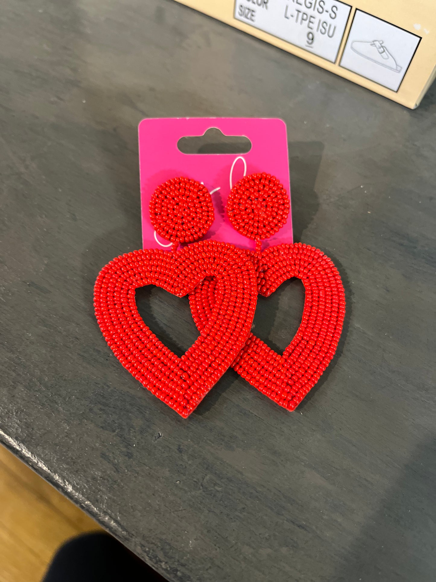 Jess Lea beaded heart earrings