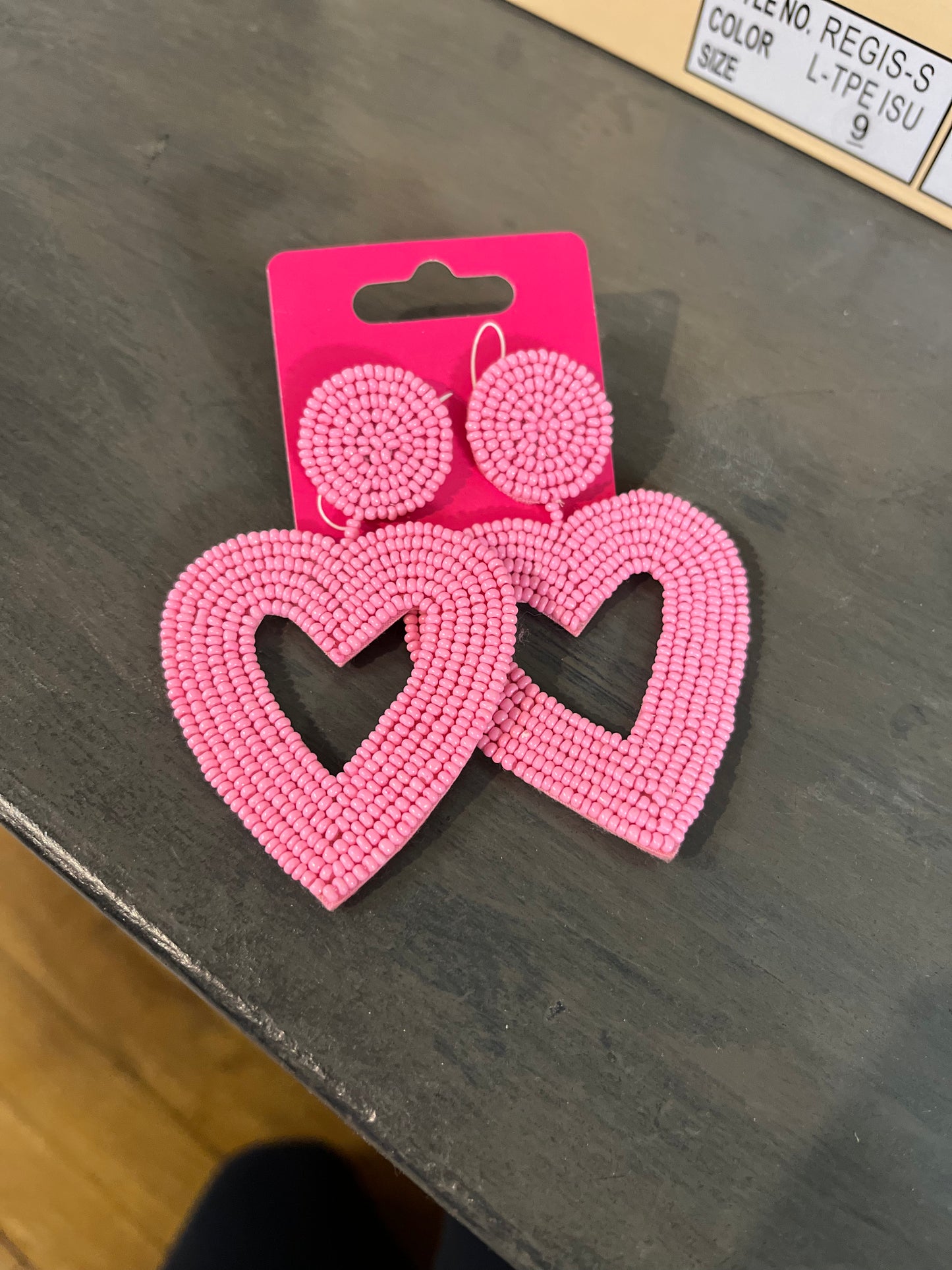Jess Lea beaded heart earrings