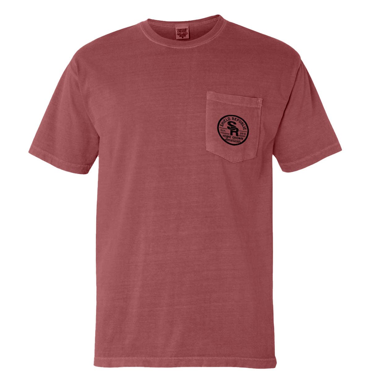 Tis the Season Deer comfort colors pocket tee. Blue Jean