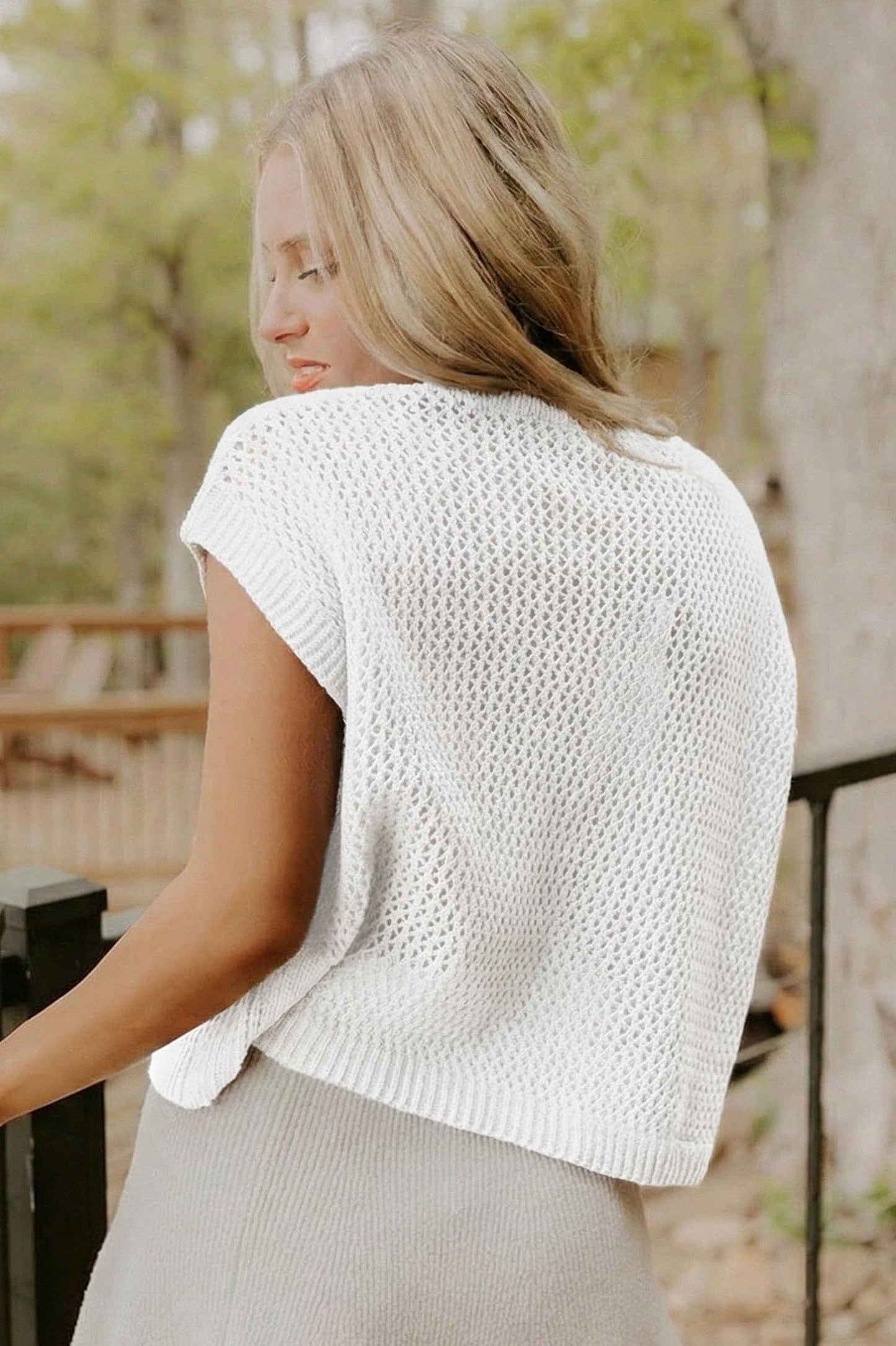 Sky Blue Flag Graphic Short Sleeve Sweater Top: Sky Blue