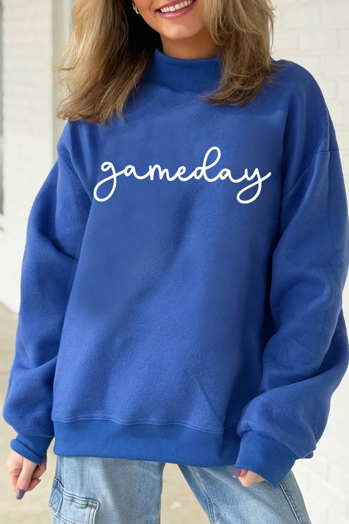 Reversible Gameday Football Graphic Oversized Sweatshirt