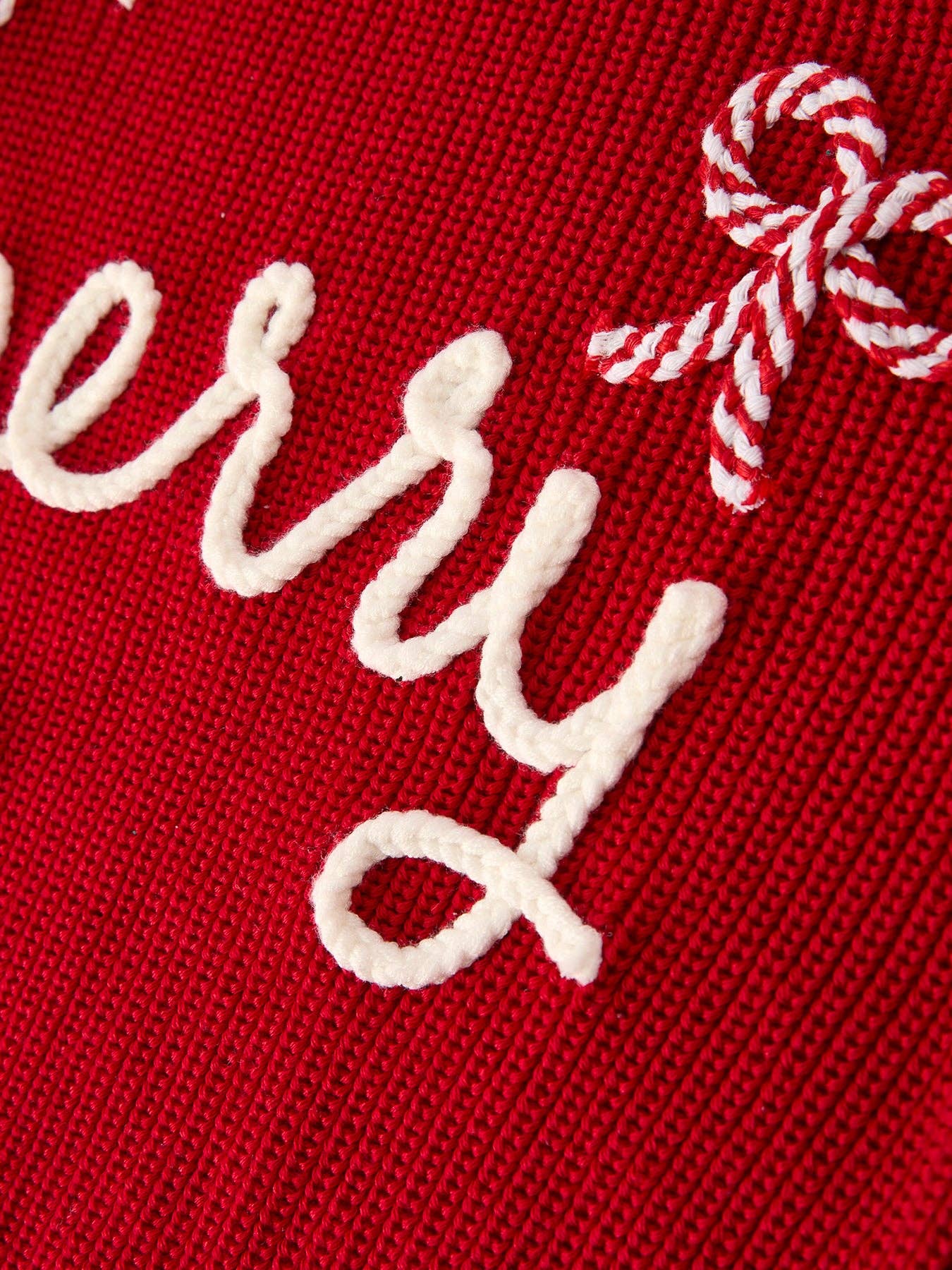 Mom and Me Winter Christmas Red "merry" Pullover Sweater: KIDS