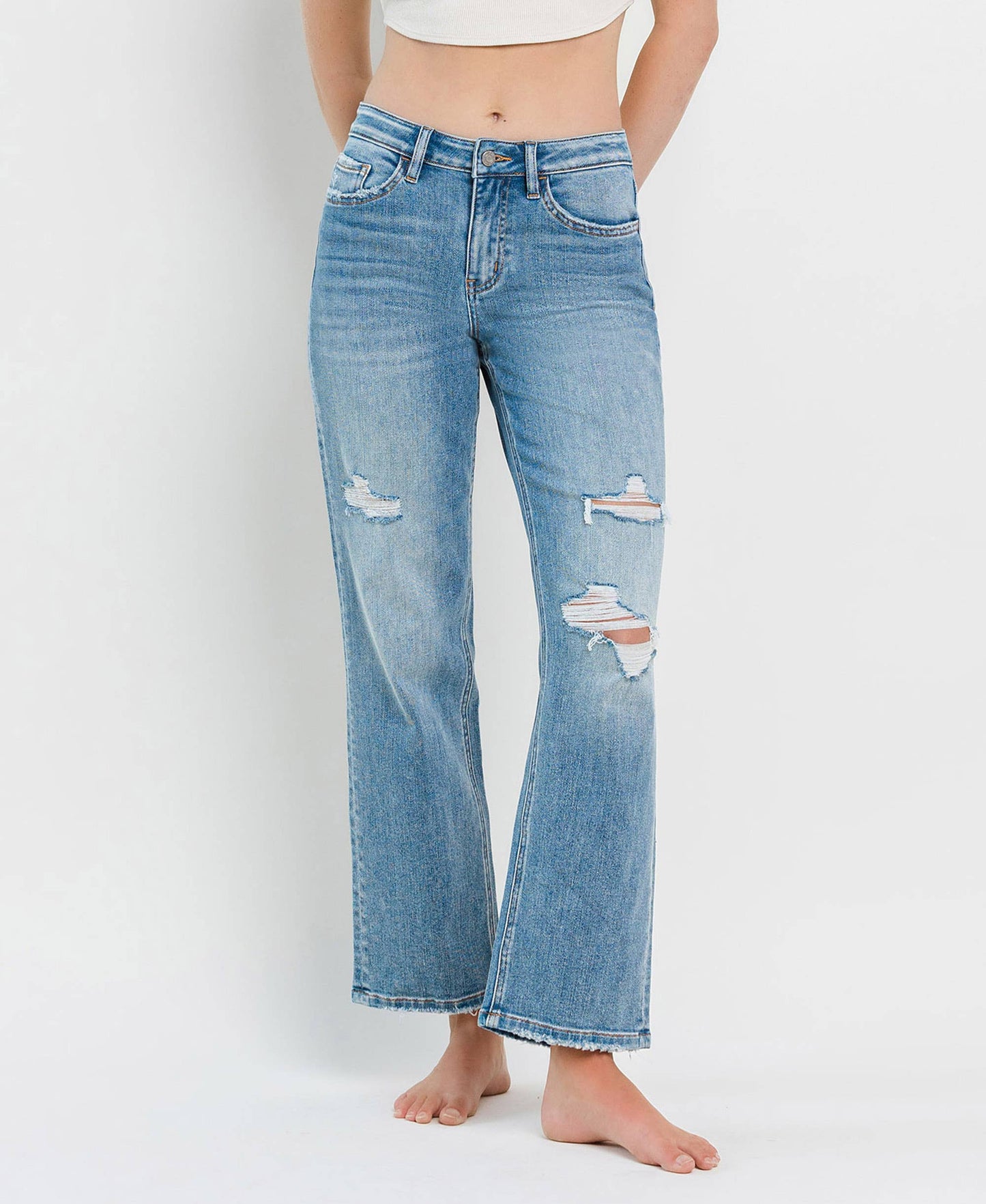 HIGH RISE DAD JEANS DISTRESSED