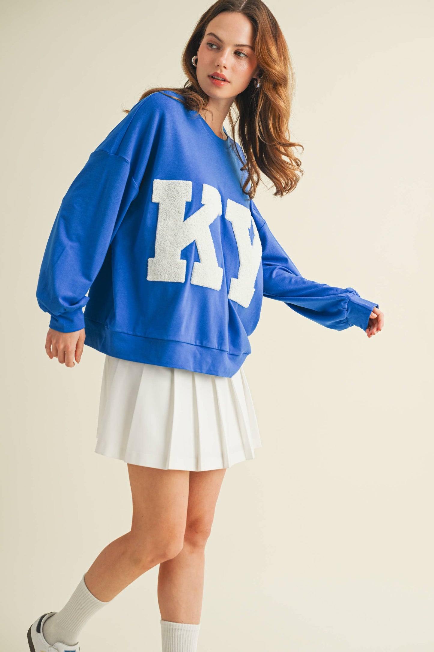 "KY" LONG SLEEVE TOP: Blue