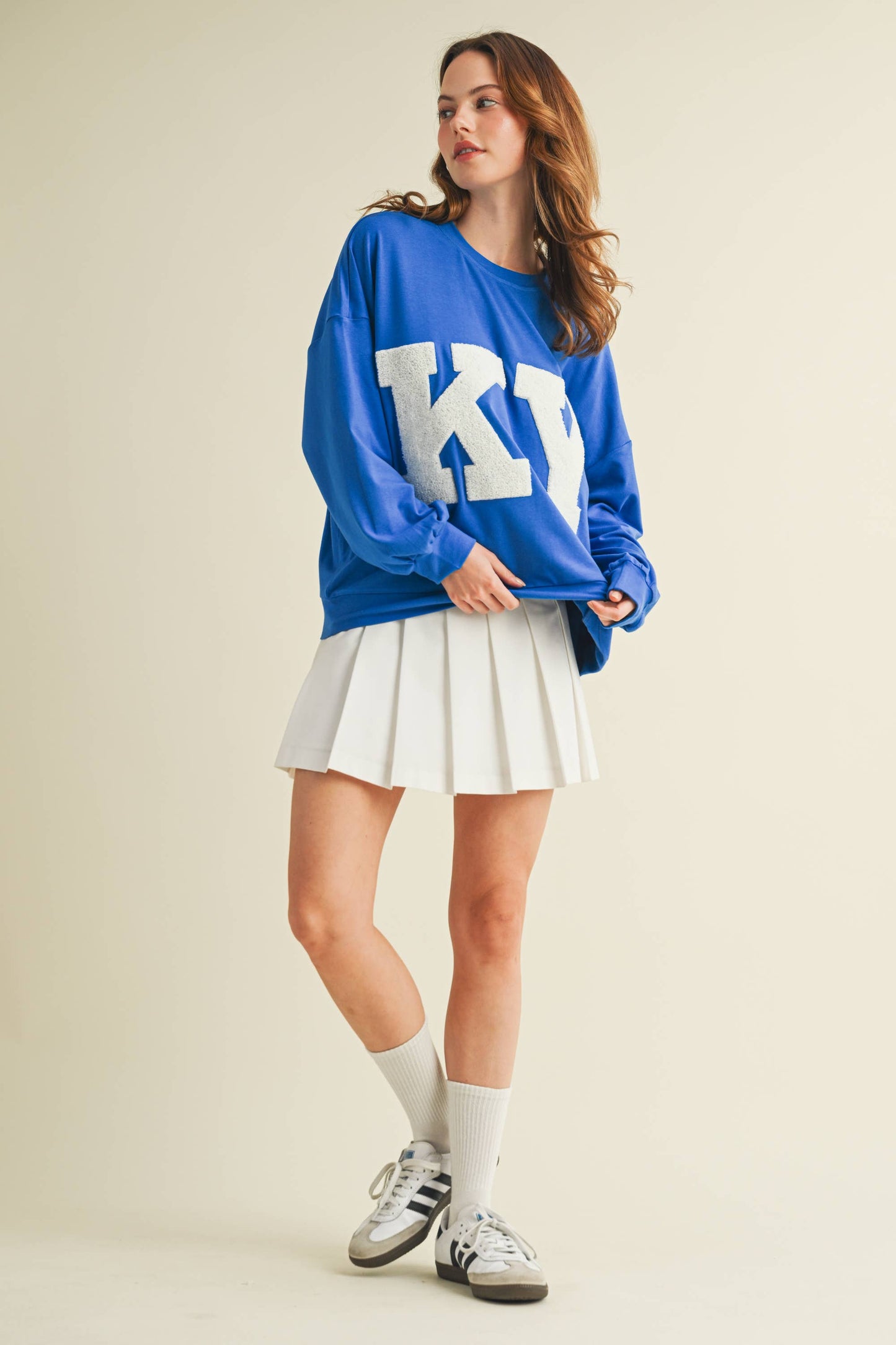 "KY" LONG SLEEVE TOP: Blue
