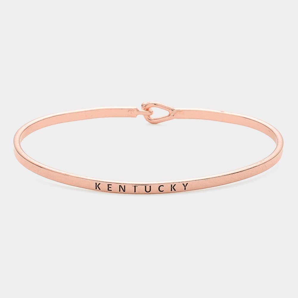 "Kentucky" Thin Brass Metal Hook Bracelet